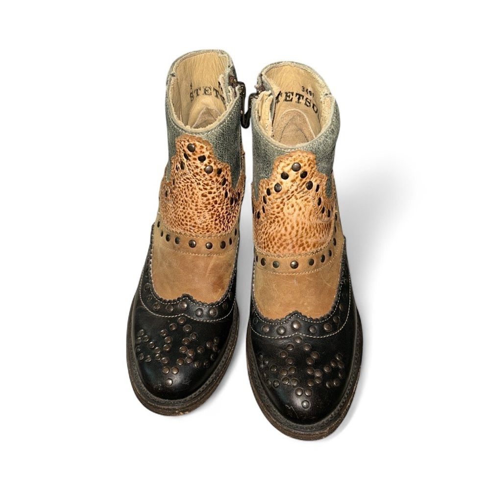 Stetson Black and Tan Heeled Boots